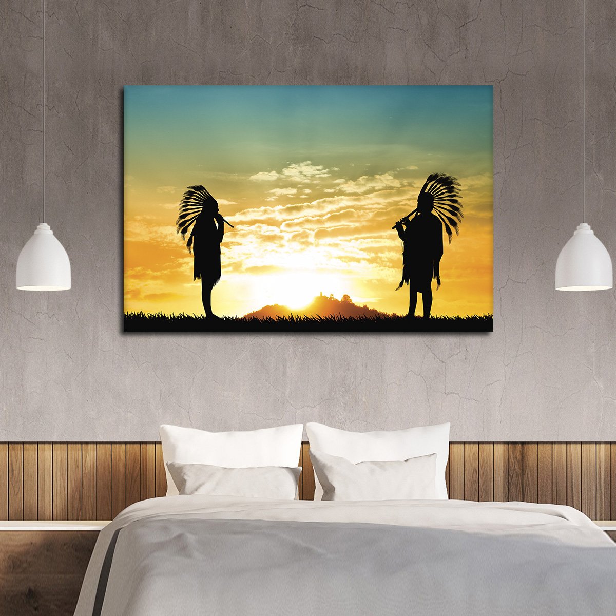 Native American Music Multi Panel Canvas Wall Art