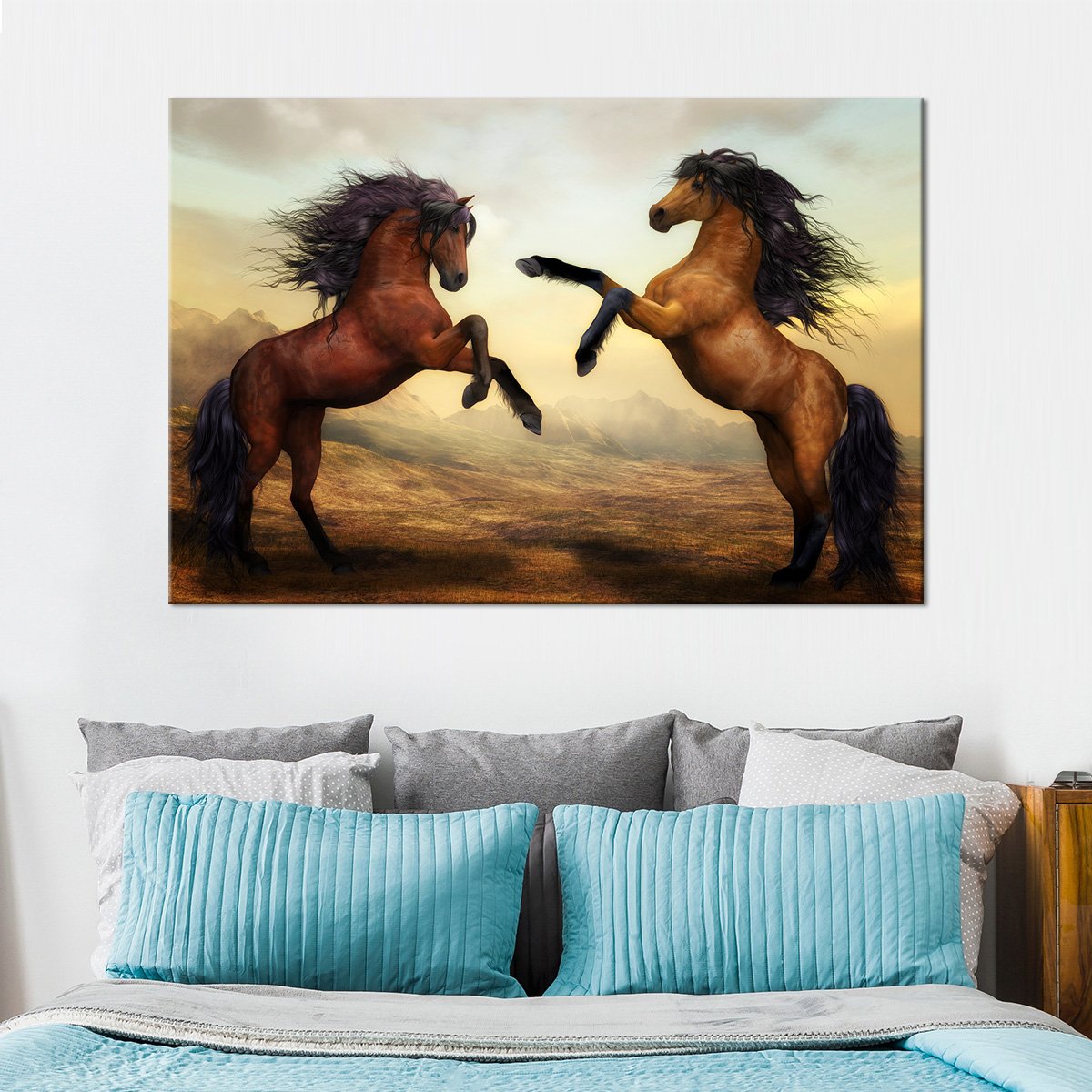 Competitive Horses Multi Panel Canvas Wall Art