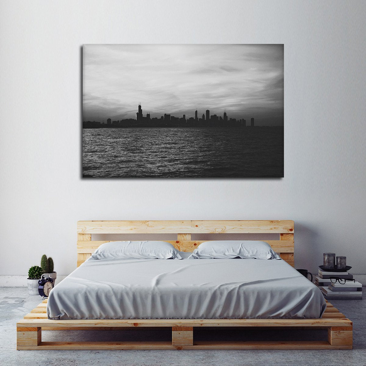 Gloomy NYC Skyline Multi Panel Canvas Wall Art