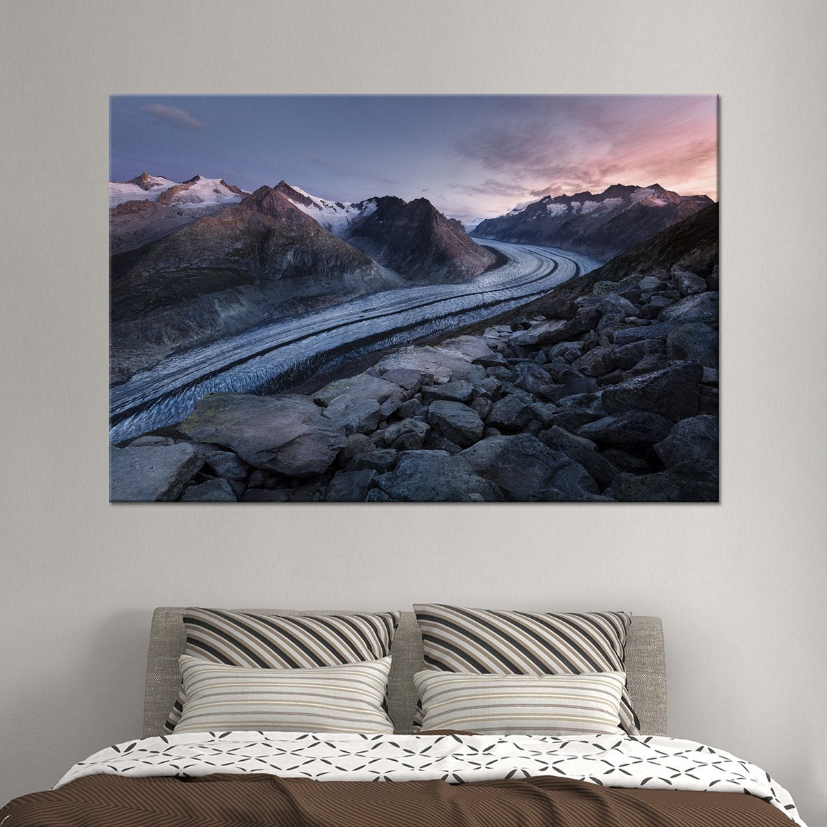 Winding Road At Sunset Multi Panel Canvas Wall Art
