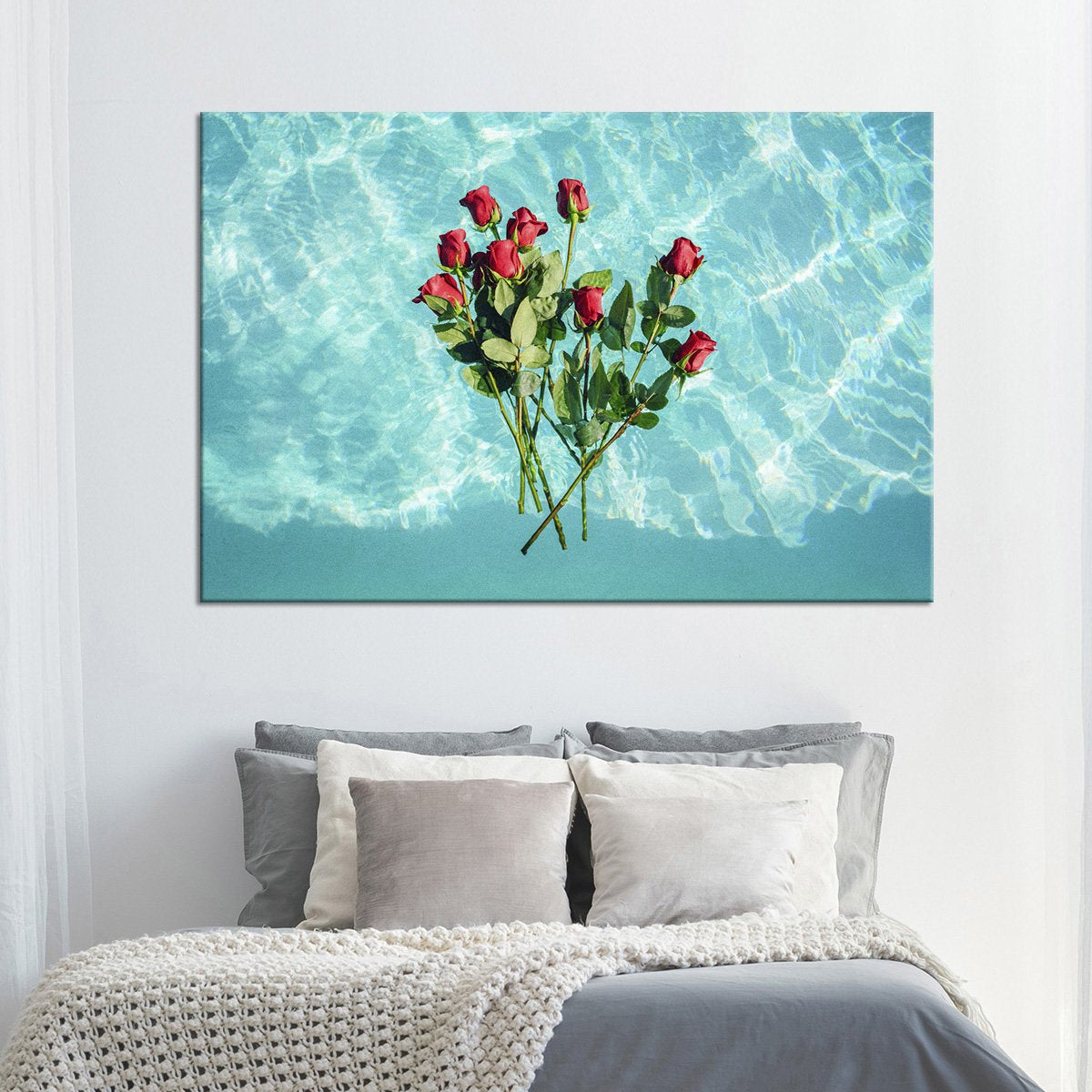 Pool Of Roses Multi Panel Canvas Wall Art