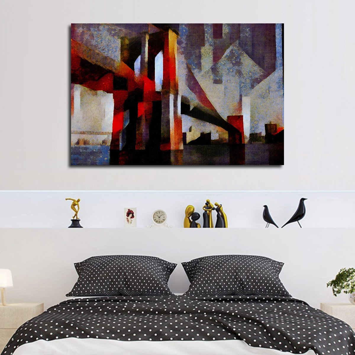 Abstract Brooklyn Bridge Multi Panel Canvas Wall Art