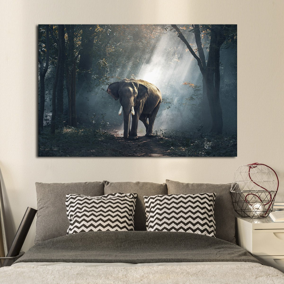 African Forest Elephant Multi Panel Canvas Wall Art