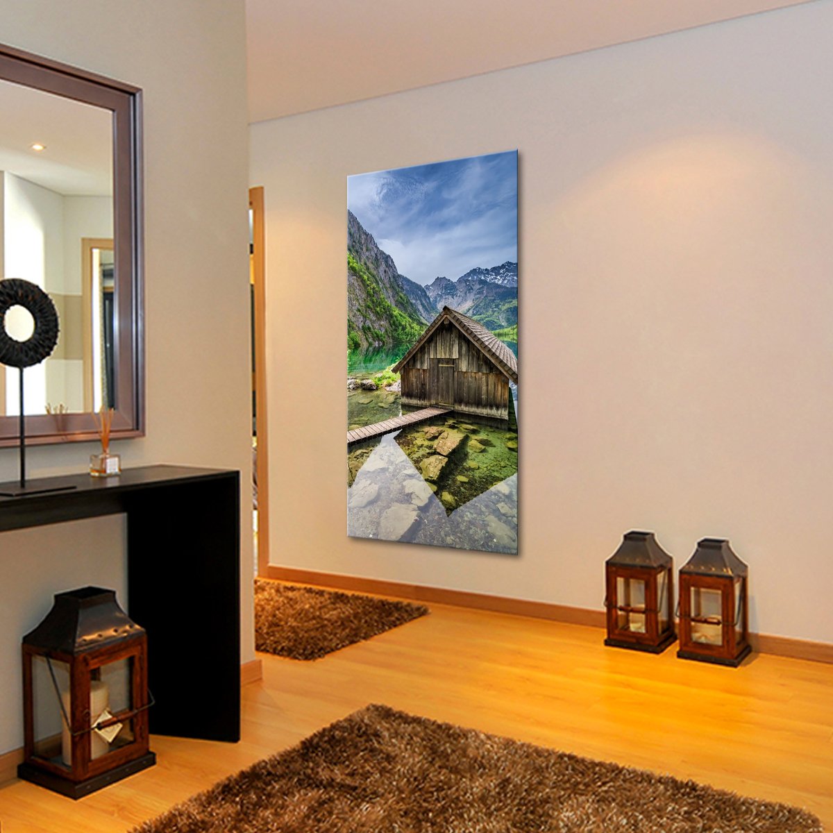 Alps Cabin Multi Panel Canvas Wall Art