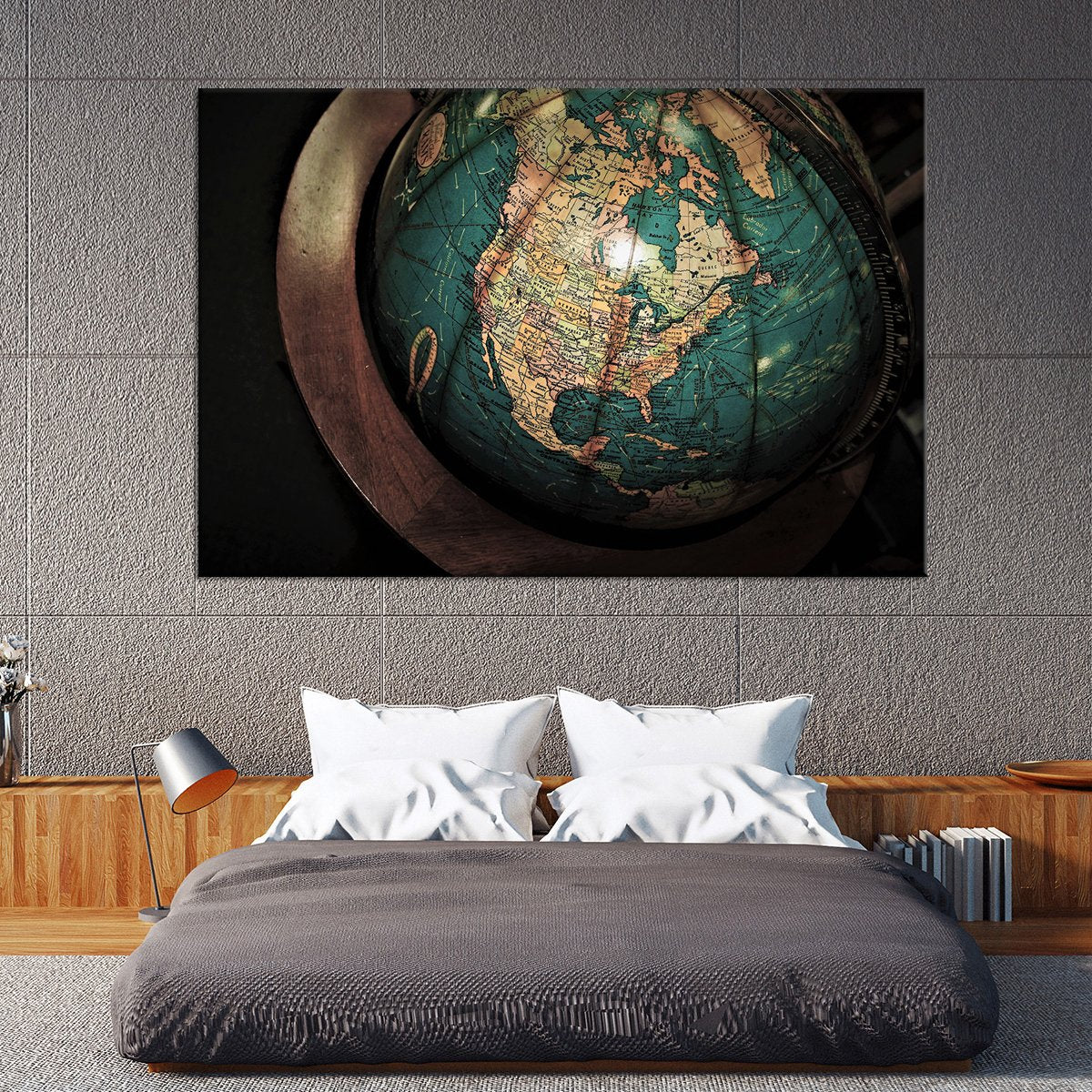 Antique Globe Multi Panel Canvas Wall Art