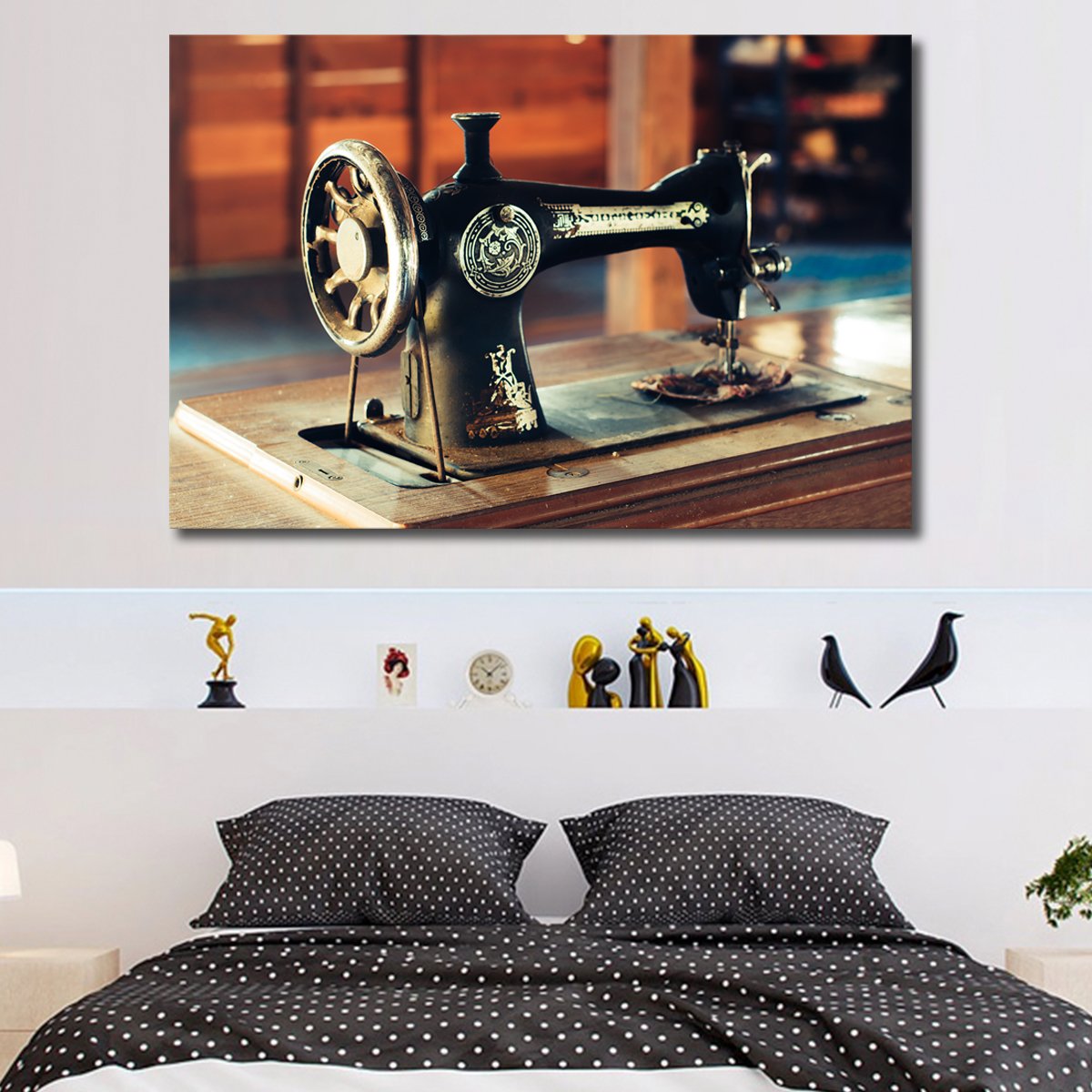 Antique Sewing Machine Multi Panel Canvas Wall Art