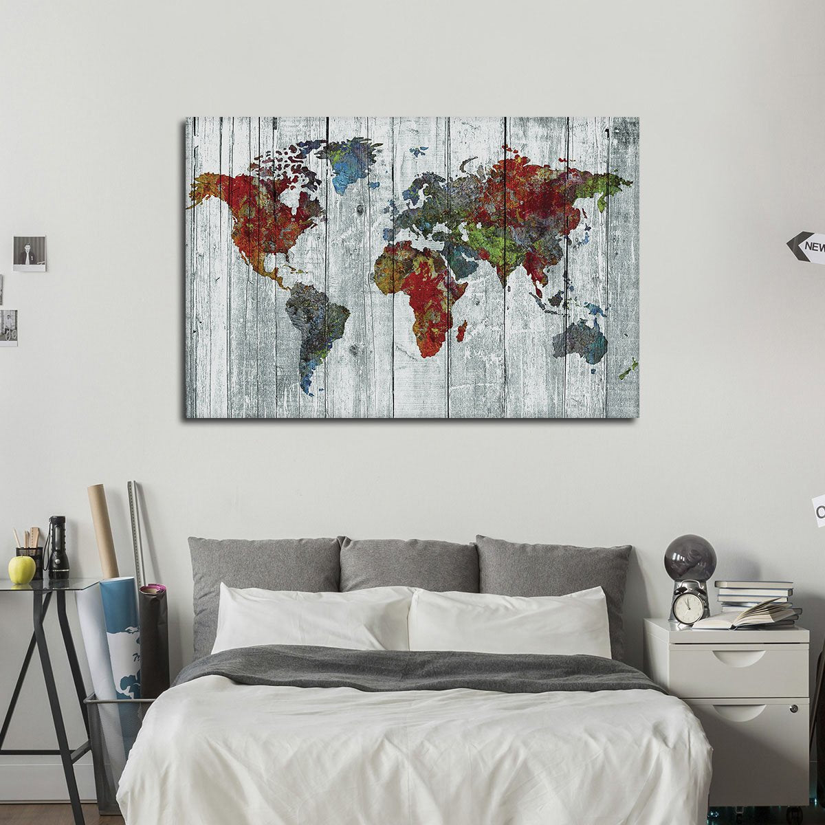 Artisanal World Map Multi Panel Canvas Wall Art