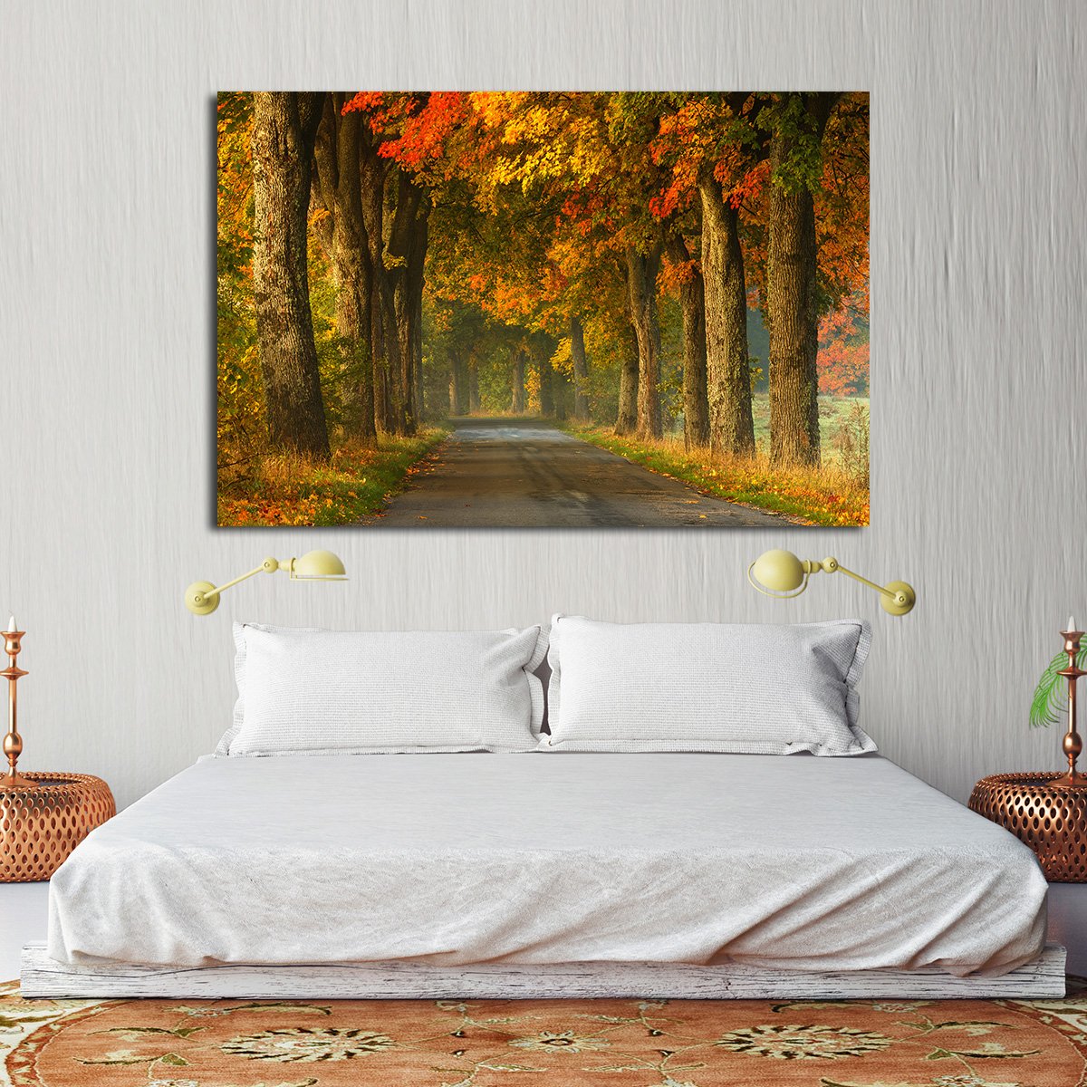 Autumn Road Multi Panel Canvas Wall Art