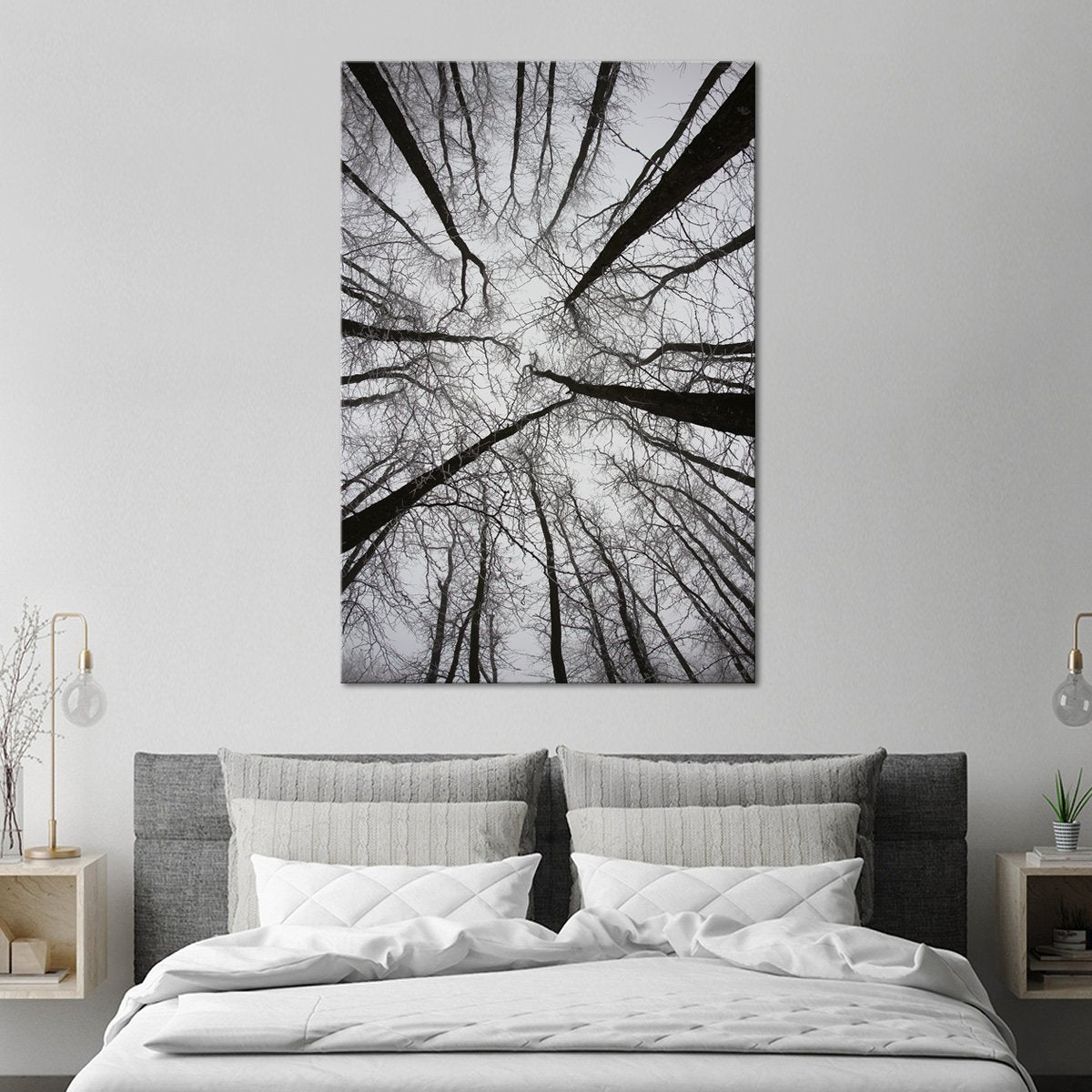 Gloomy Forest View Multi Panel Canvas Wall Art