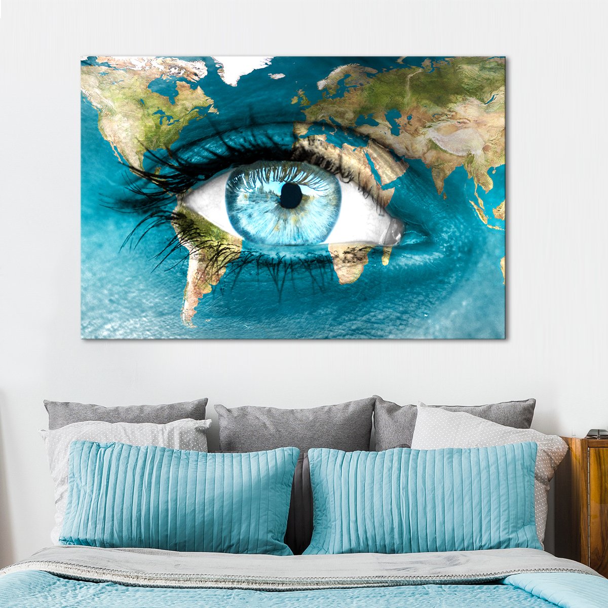 Planet Earth Eye Multi Panel Canvas Wall Art