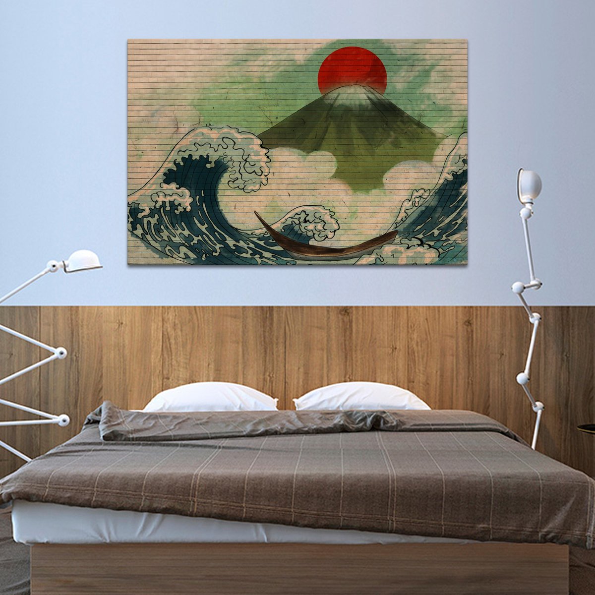 Sunrise Over The Waves Graffiti Multi Panel Canvas Wall Art