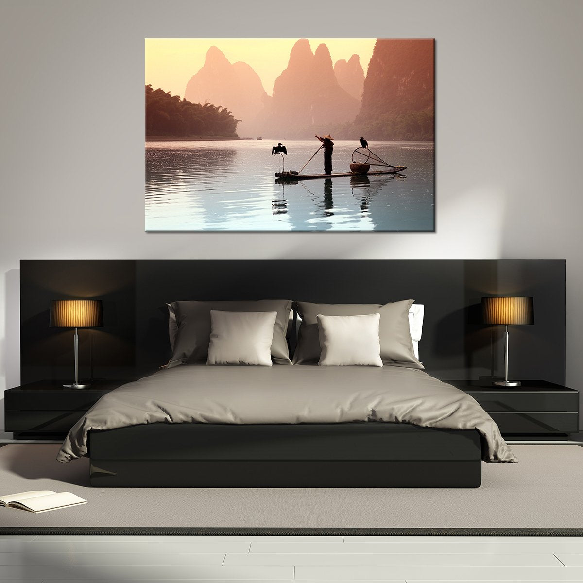 Chinese Fisherman Multi Panel Canvas Wall Art