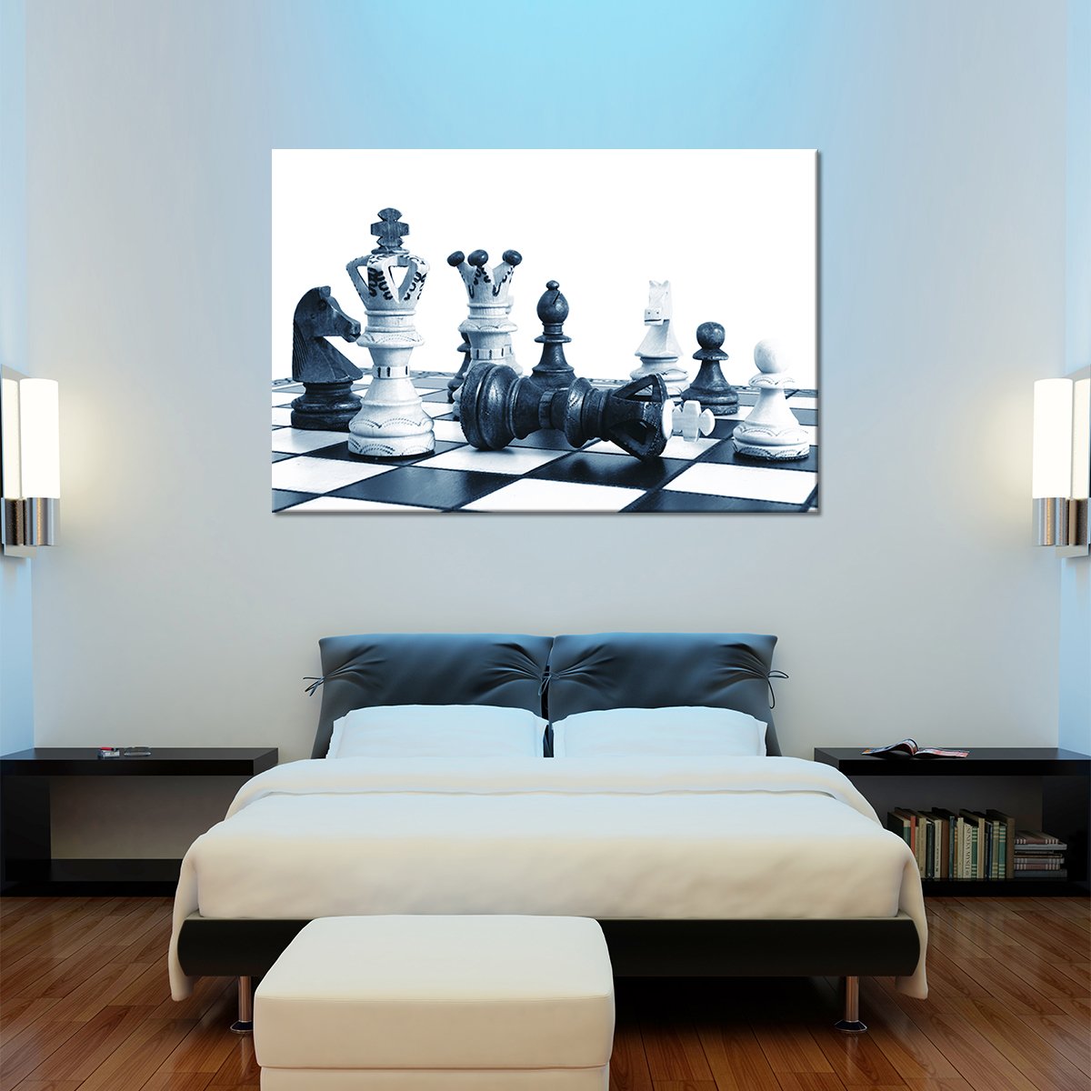 Rustic Chess Multi Panel Canvas Wall Art