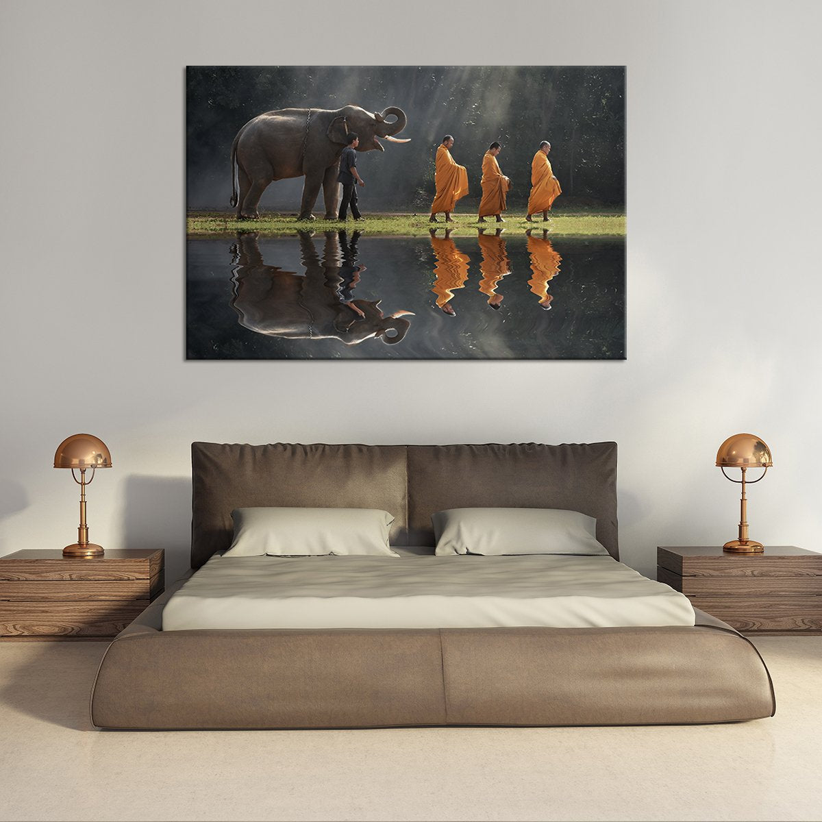 Buddhist Elephant Multi Panel Canvas Wall Art