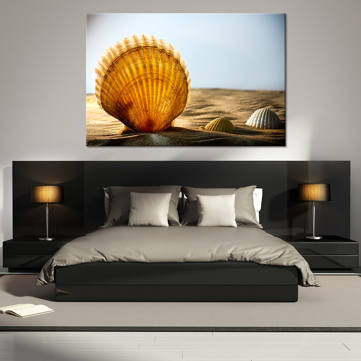 Seashells in the Sand Multi Panel Canvas Wall Art