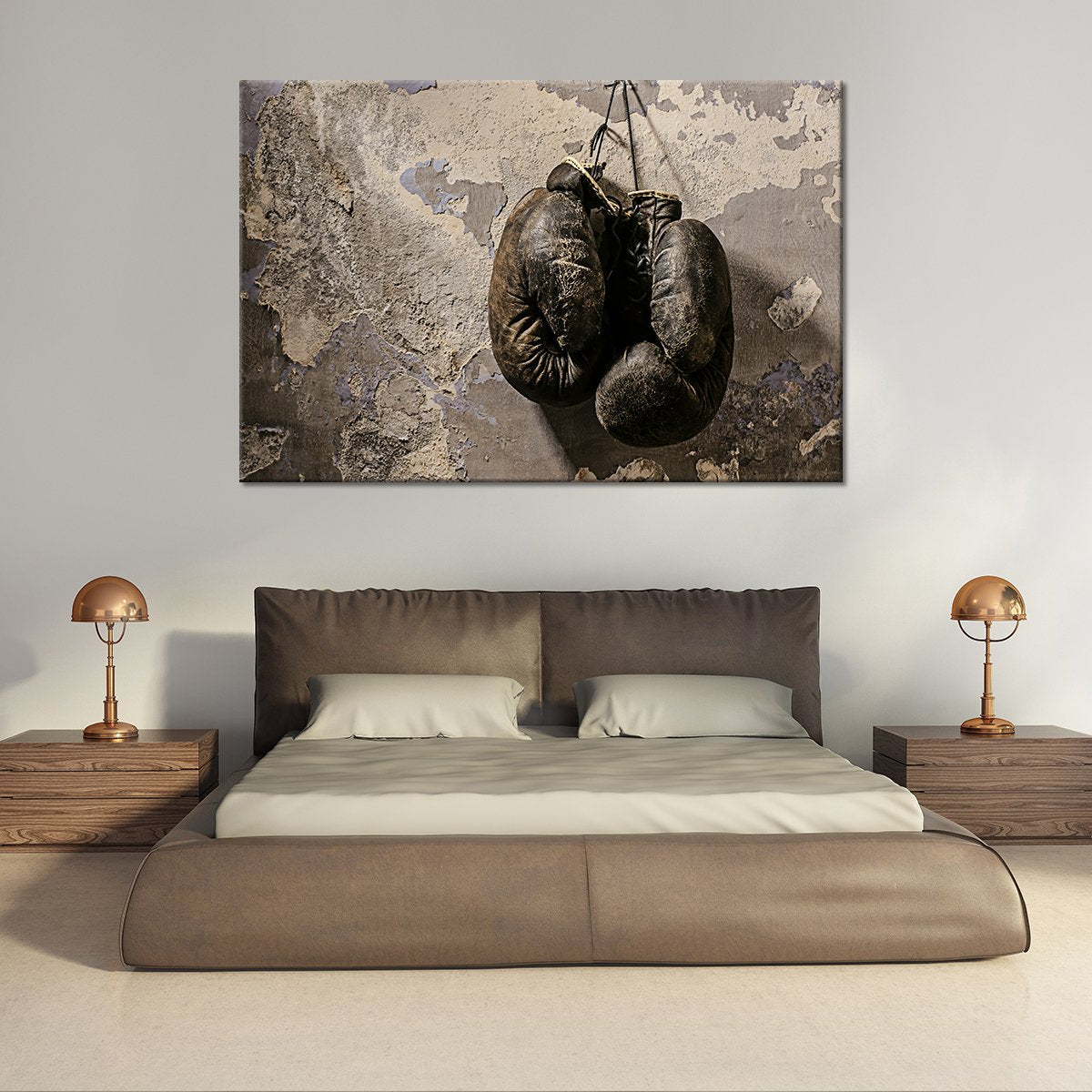 Old Boxing Gloves Multi Panel Canvas Wall Art