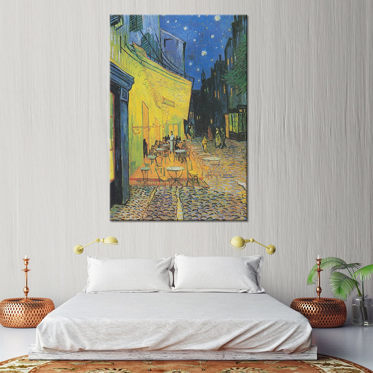 Cafe Terrace at Night Multi Panel Canvas Wall Art