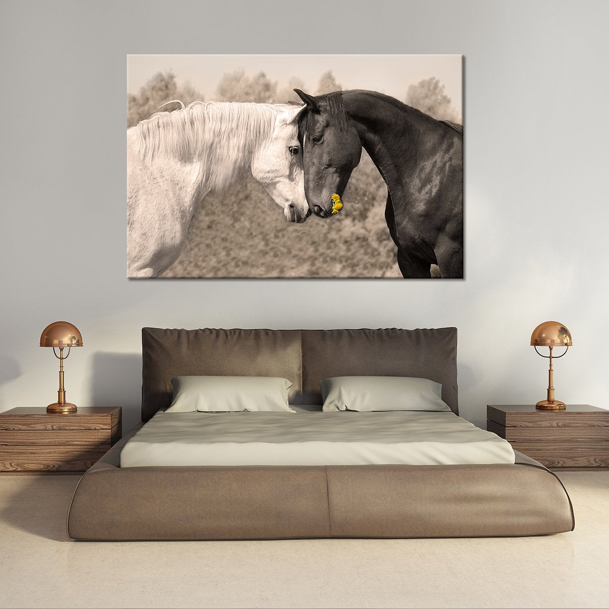 Horses Collide Multi Panel Canvas Wall Art