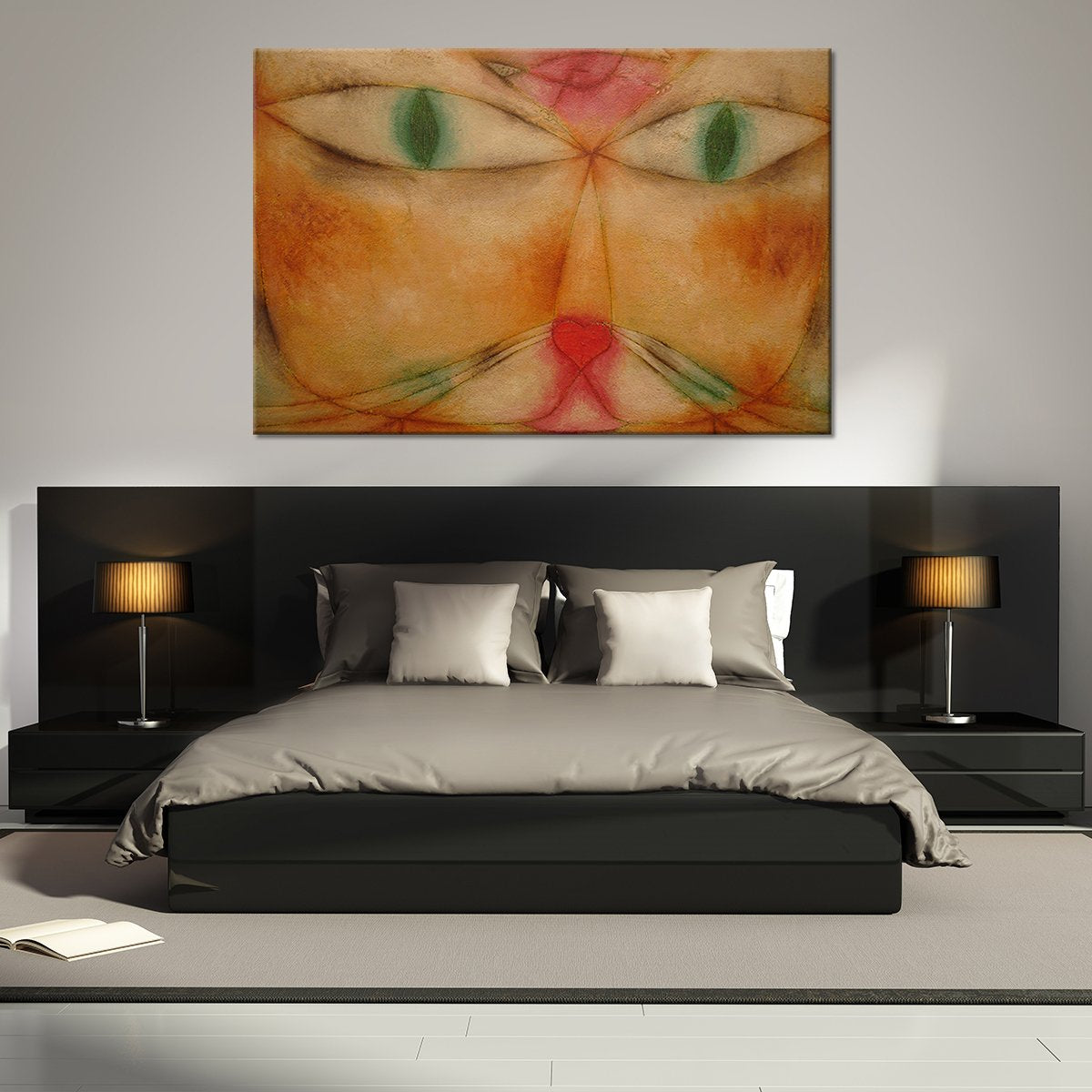 Cat and Bird Multi Panel Canvas Wall Art