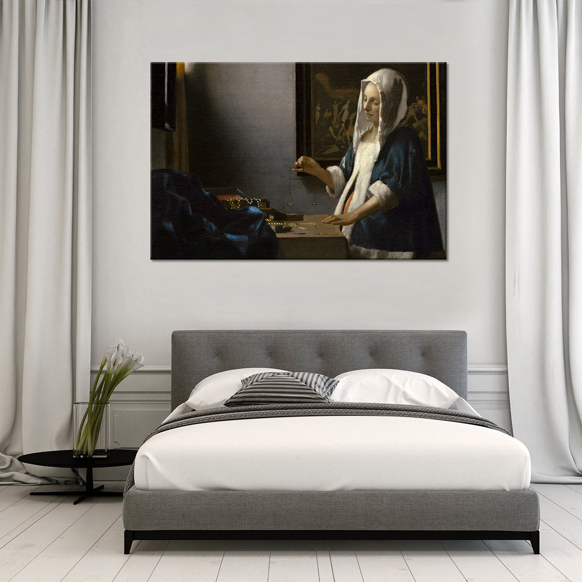Woman Holding a Balance Multi Panel Canvas Wall Art