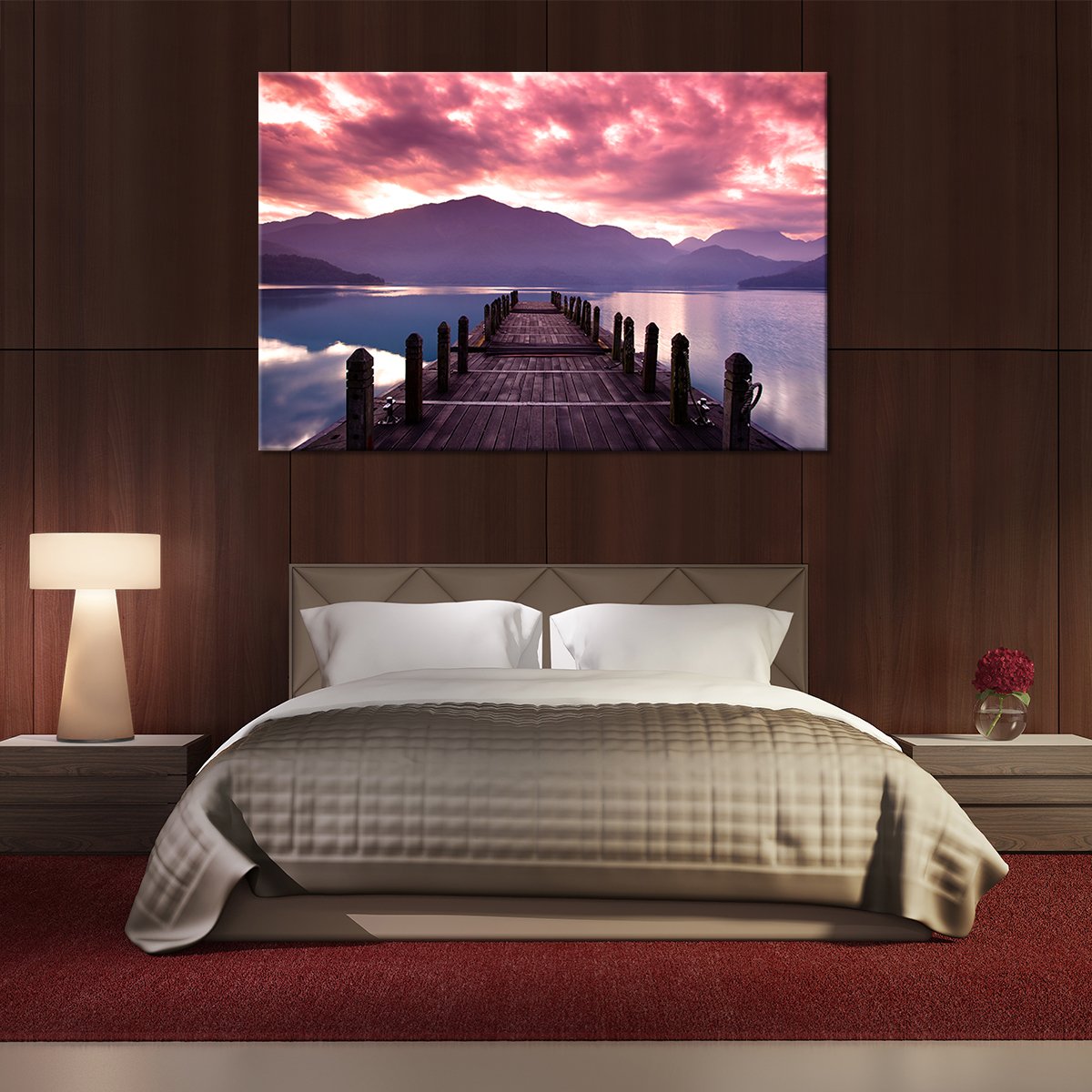 Morning at the Pier Multi Panel Canvas Wall Art