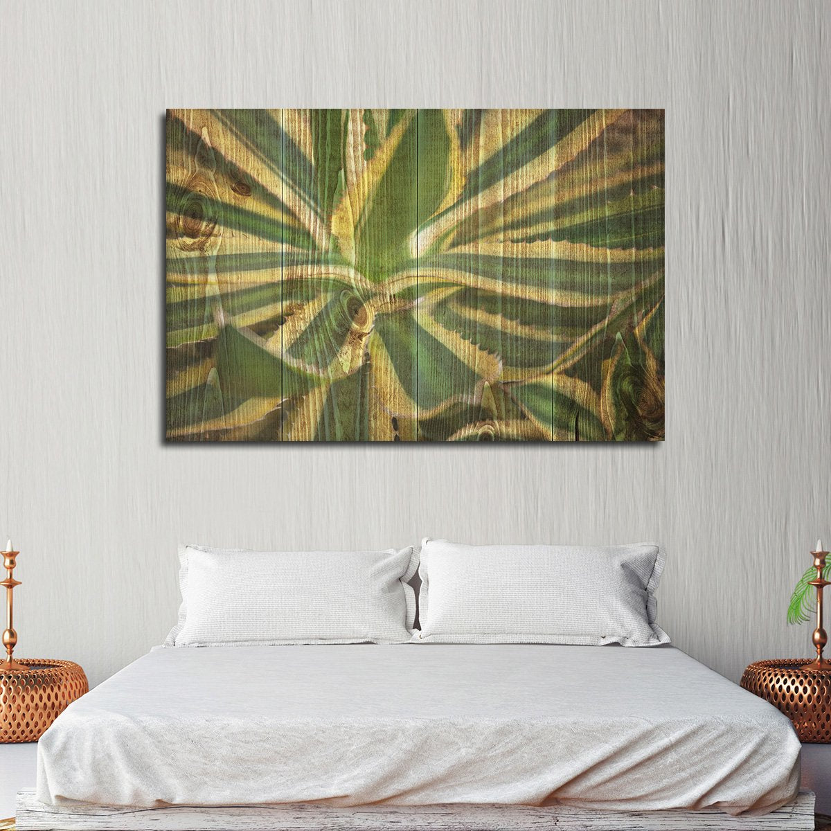 Wooden Pure Agave Multi Panel Canvas Wall Art