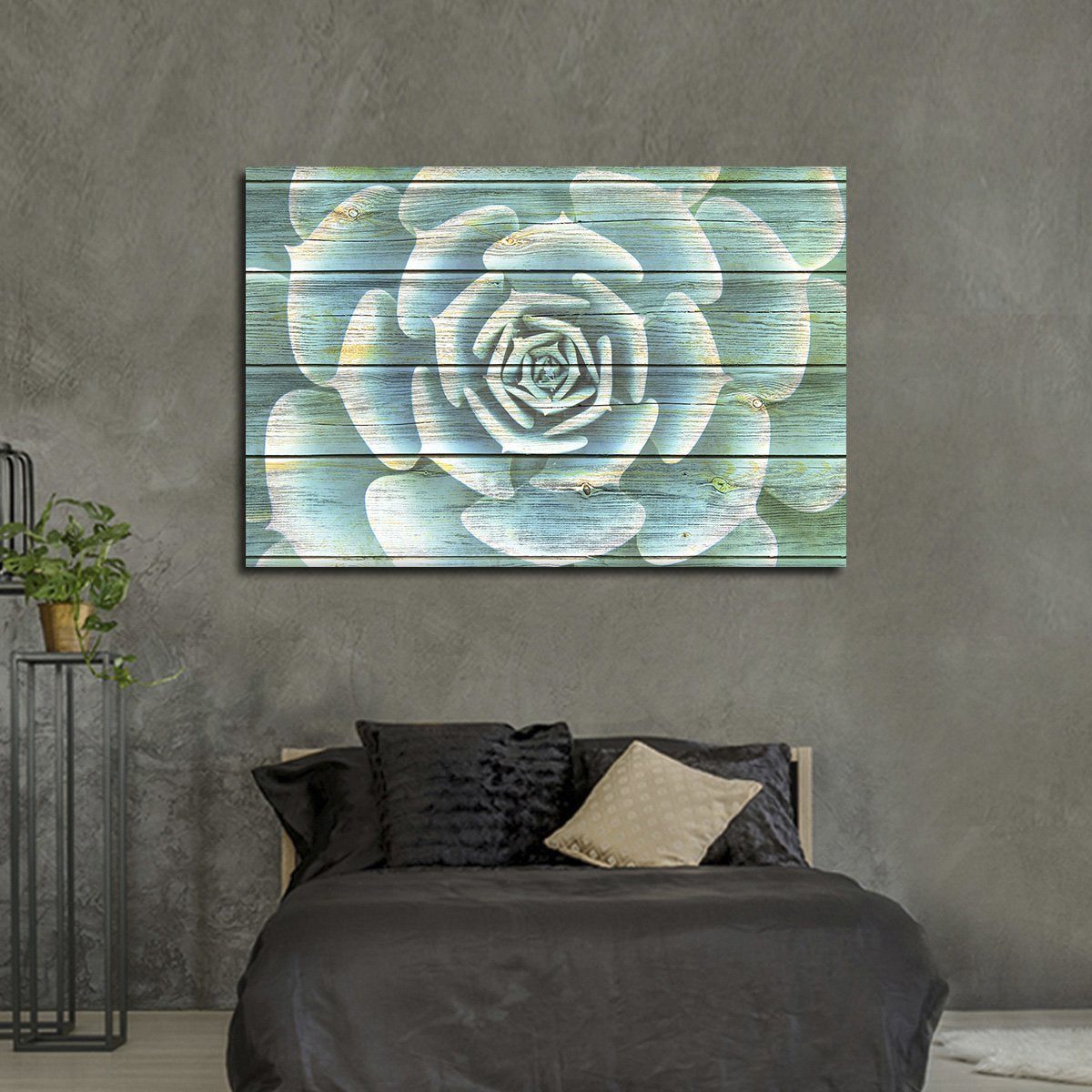 Wooden Succulent Multi Panel Canvas Wall Art