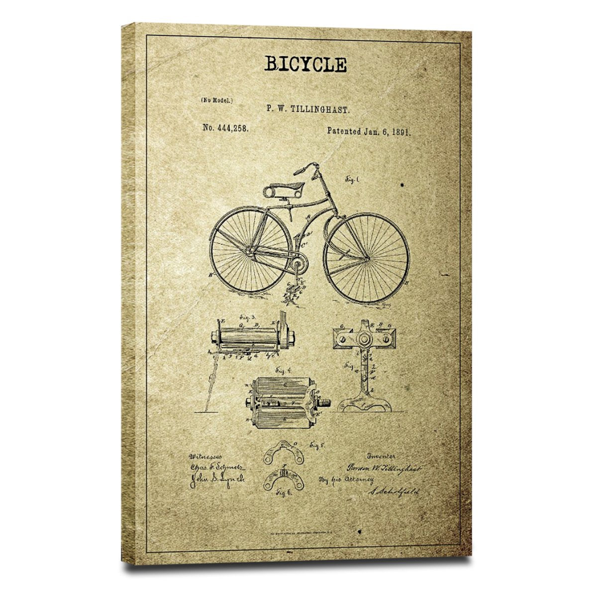 Bicycle Patent Canvas Wall Art