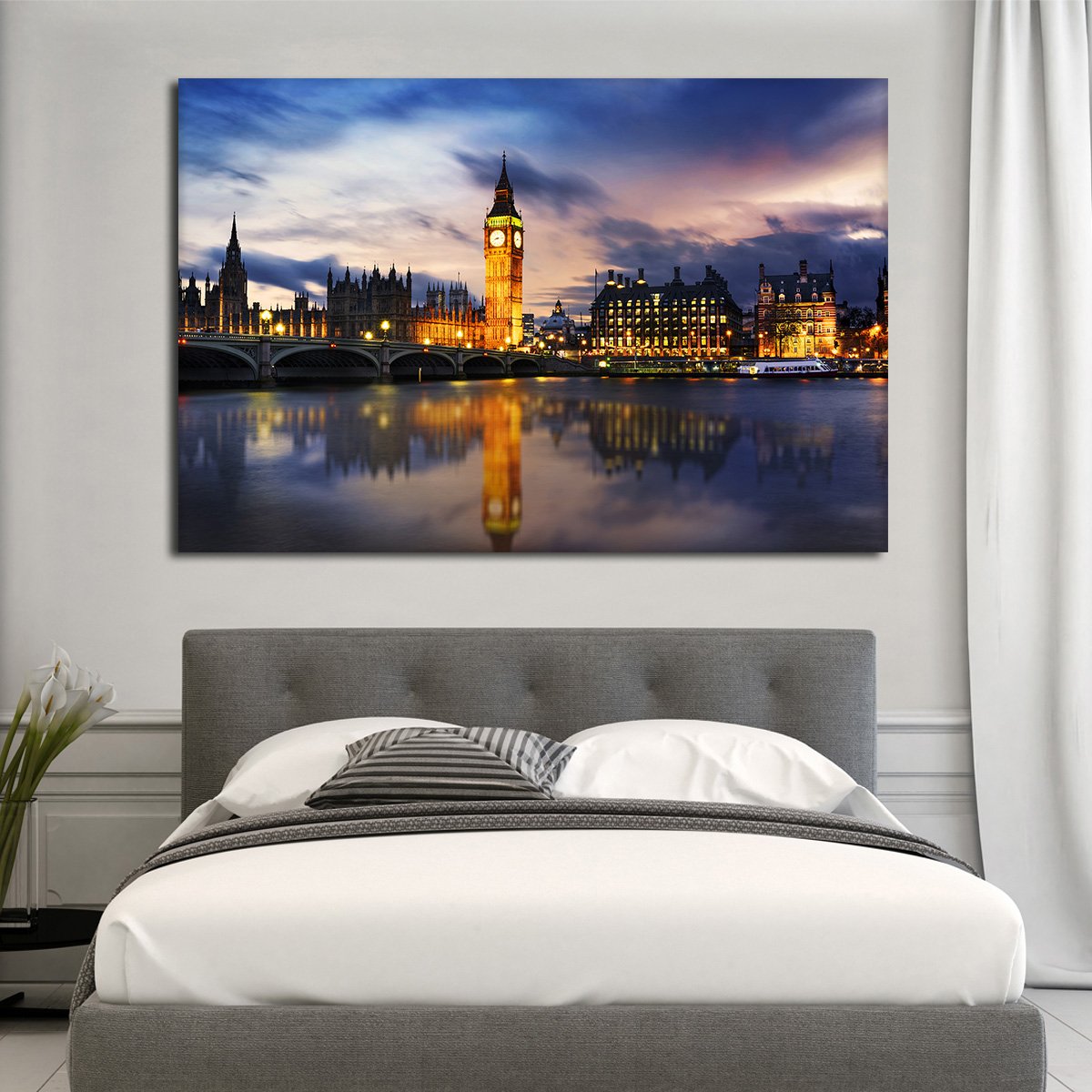 Big Ben At Dusk Multi Panel Canvas Wall Art