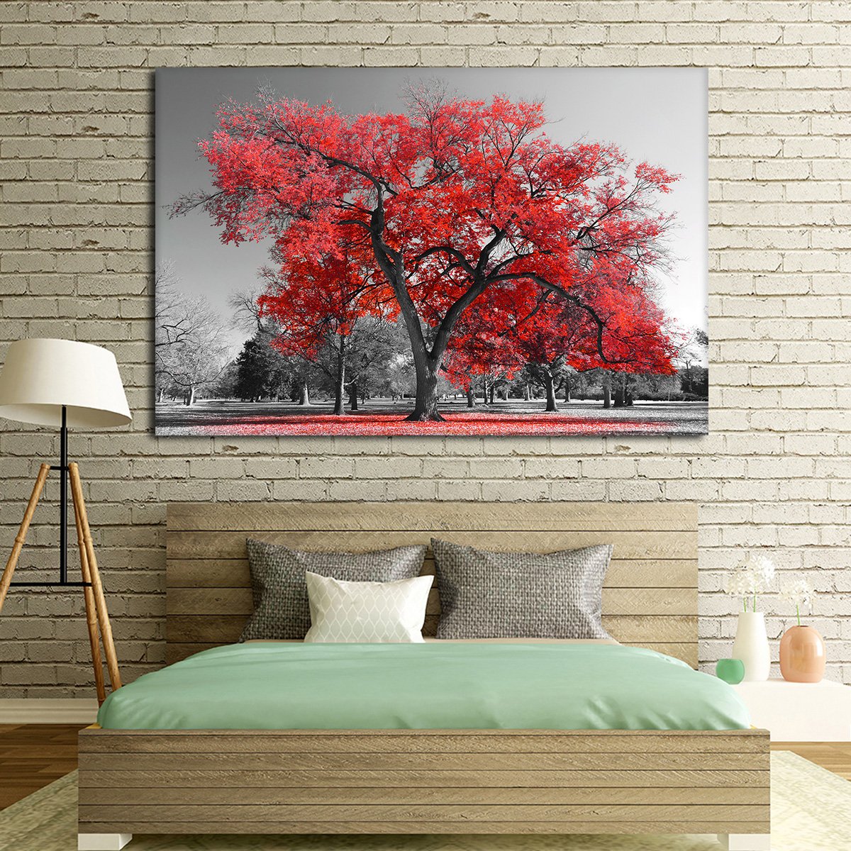 Big Red Tree Multi Panel Canvas Wall Art