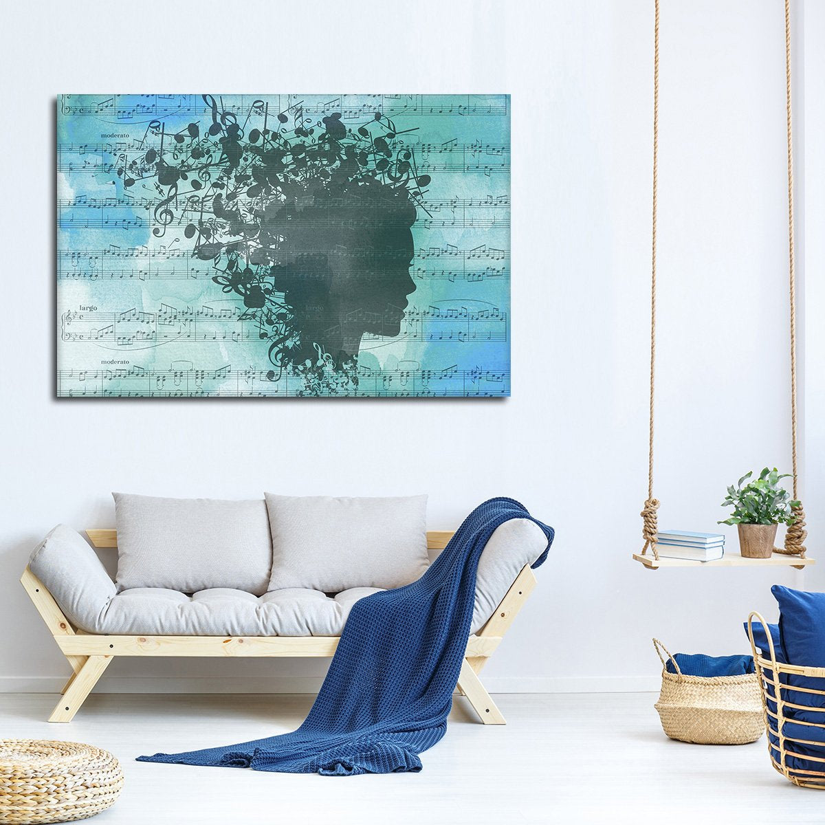 Bluesy Tunes Multi Panel Canvas Wall Art