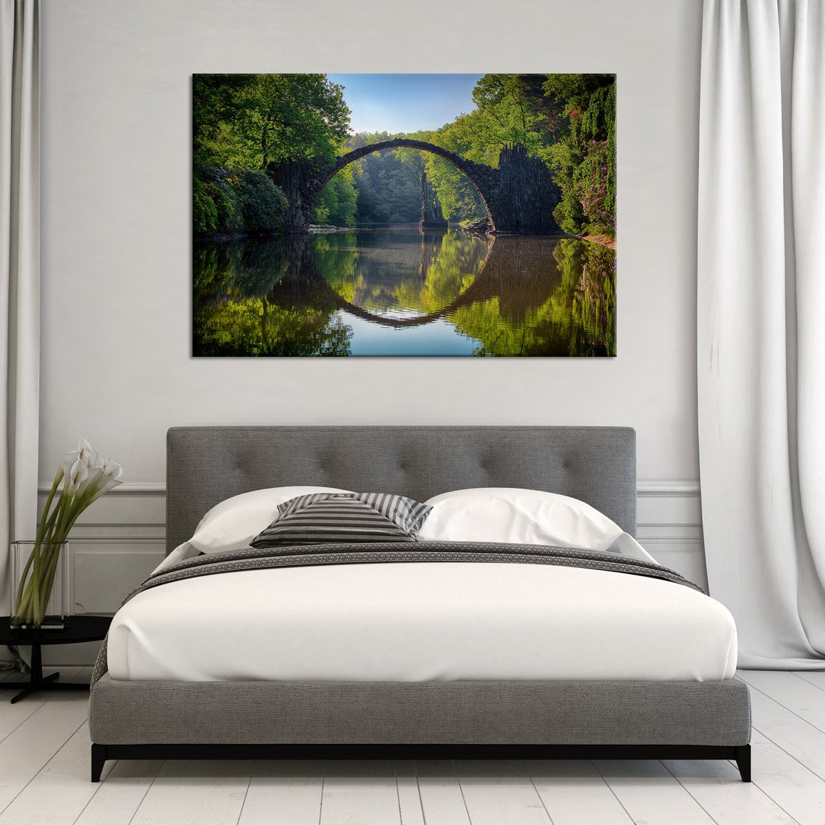 Bridge Reflection Multi Panel Canvas Wall Art