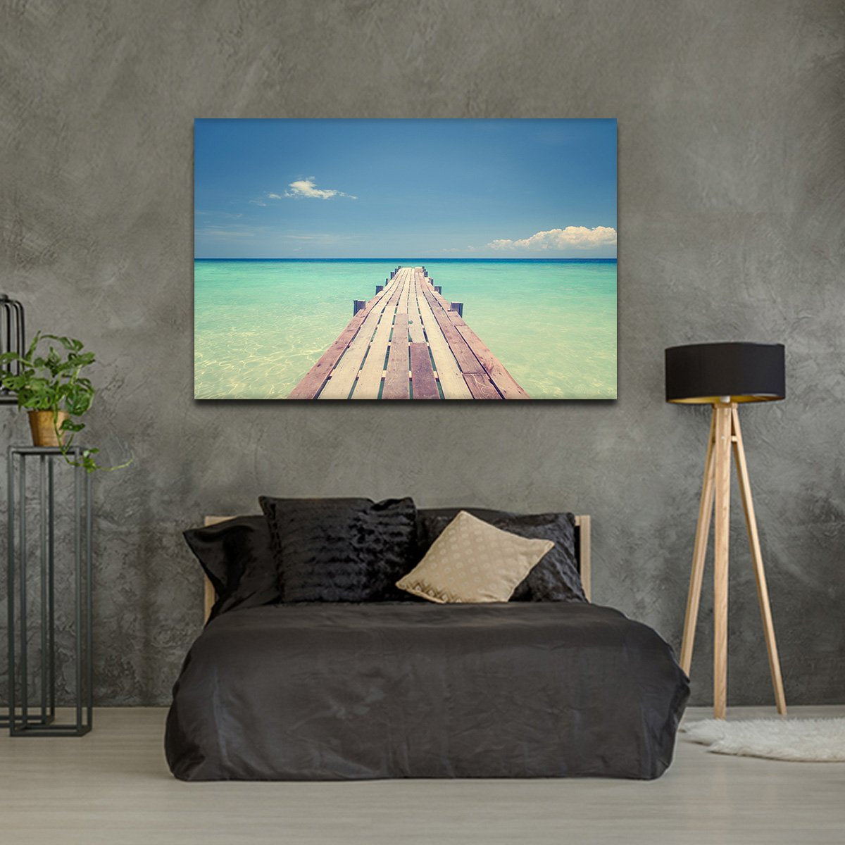 Bridge To The Sea Multi Panel Canvas Wall Art