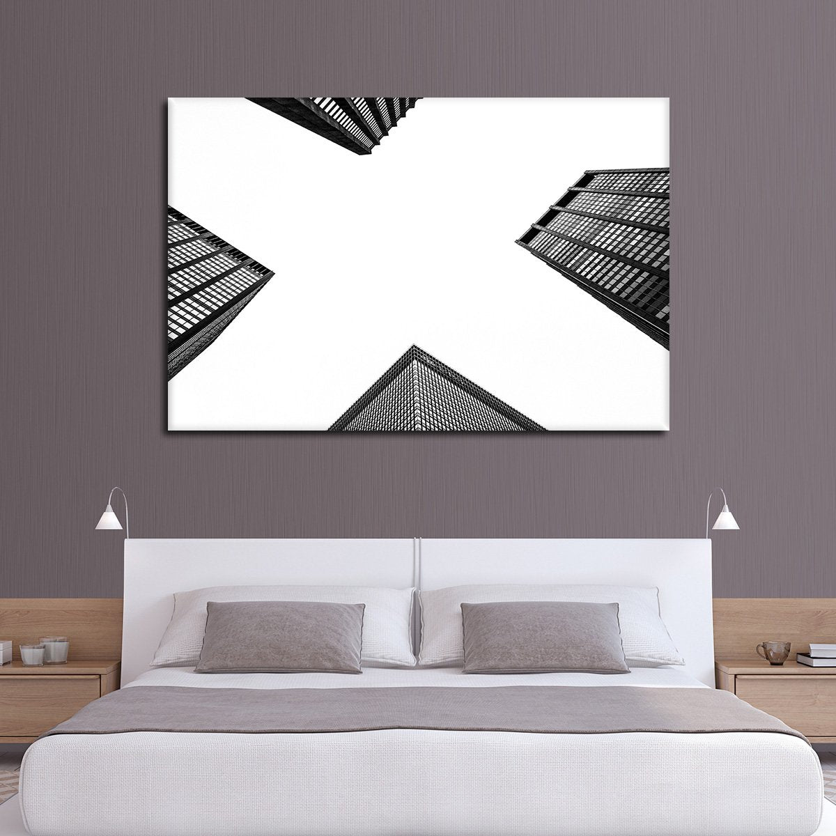 Buildings From Below Multi Panel Canvas Wall Art