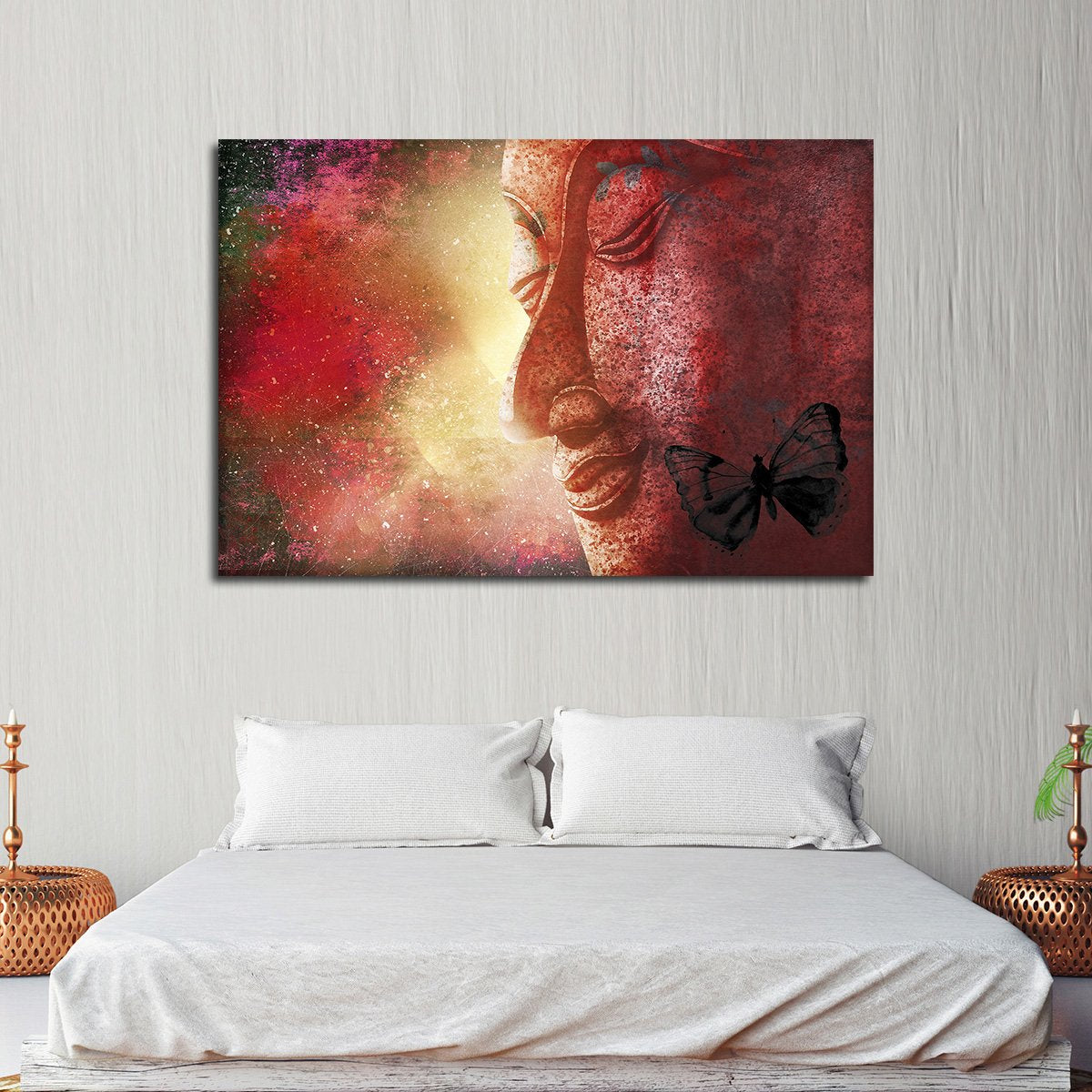 Butterfly Buddha Multi Panel Canvas Wall Art