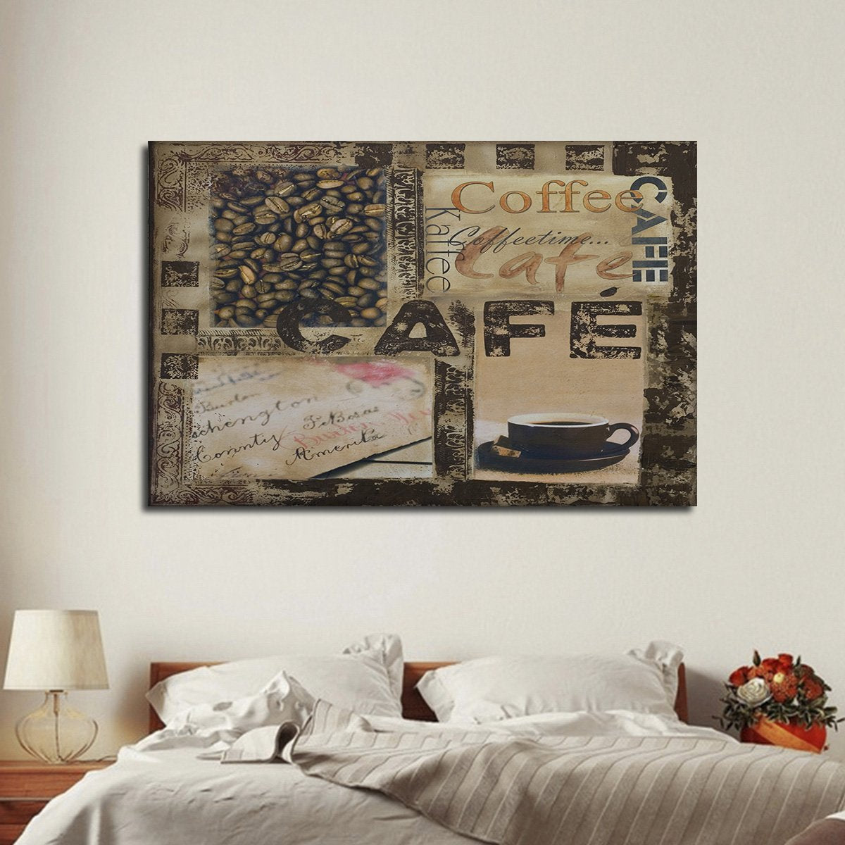 Cafe Collage Multi Panel Canvas Wall Art