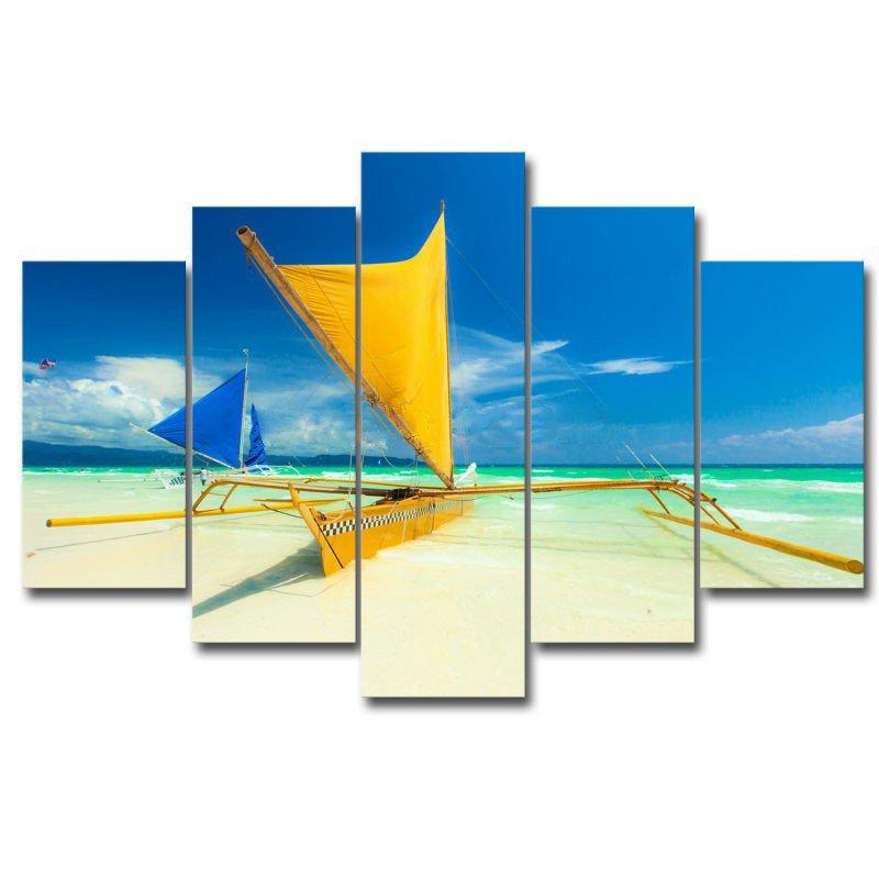 Caribbean Catamaran Multi Panel Canvas Wall Art