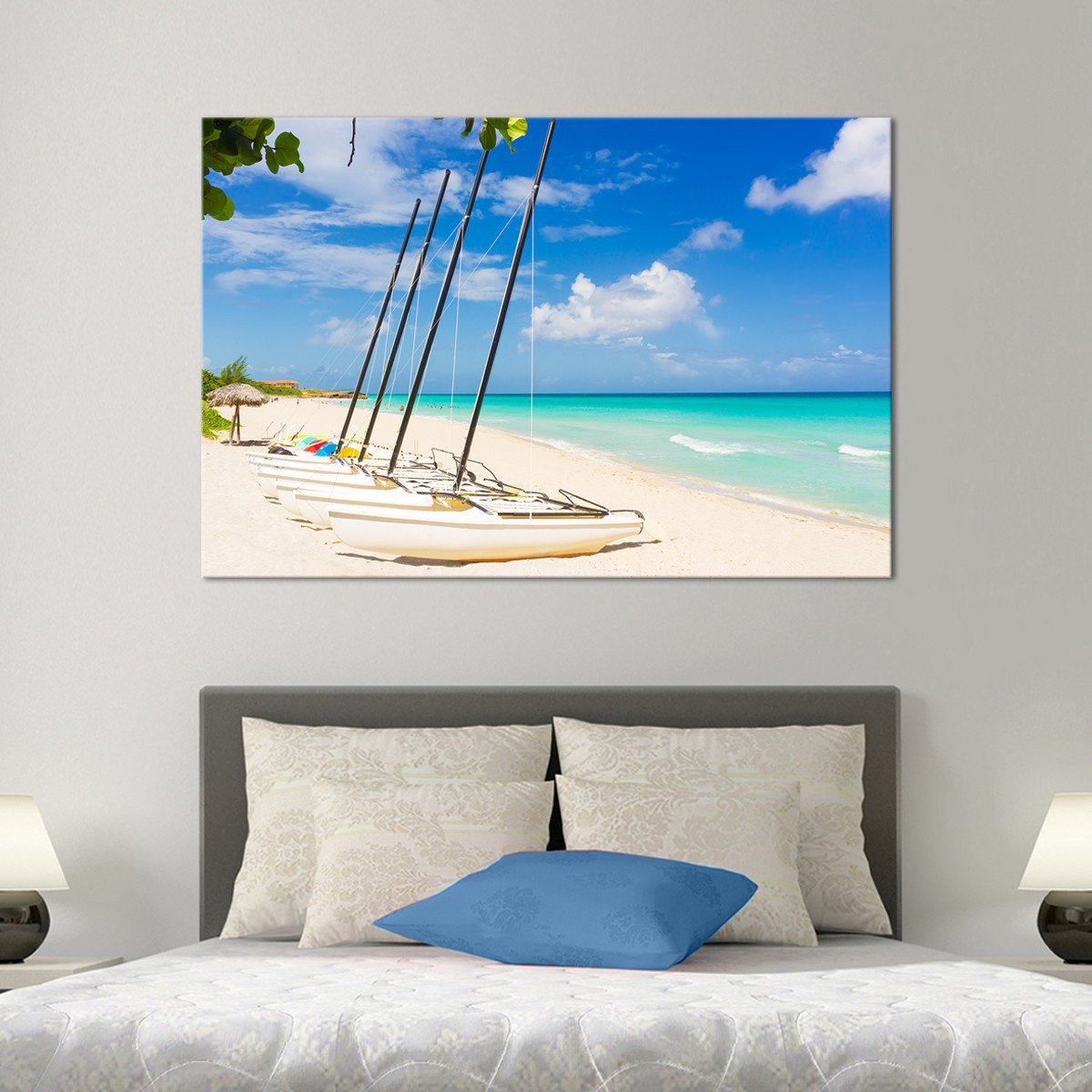 Catamarans At Saint Martin Multi Panel Canvas Wall Art