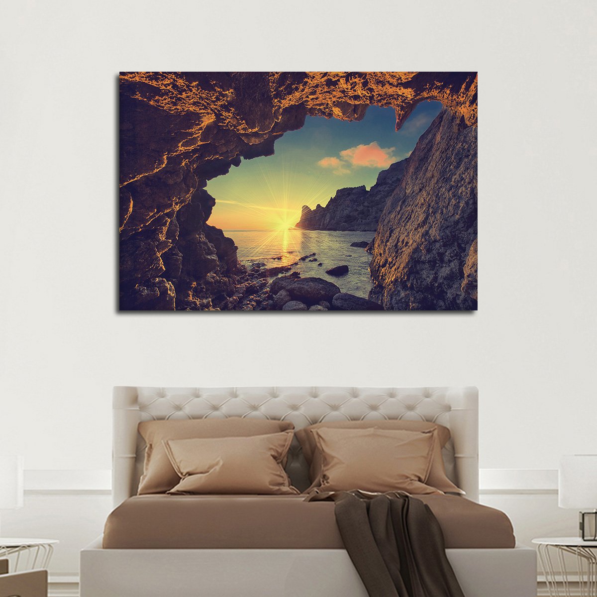 Cave Sunset Multi Panel Canvas Wall Art