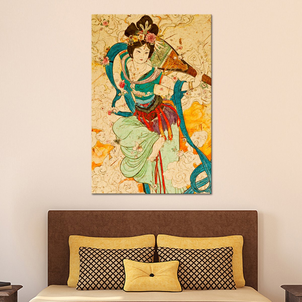 Chinese Musician Multi Panel Canvas Wall Art