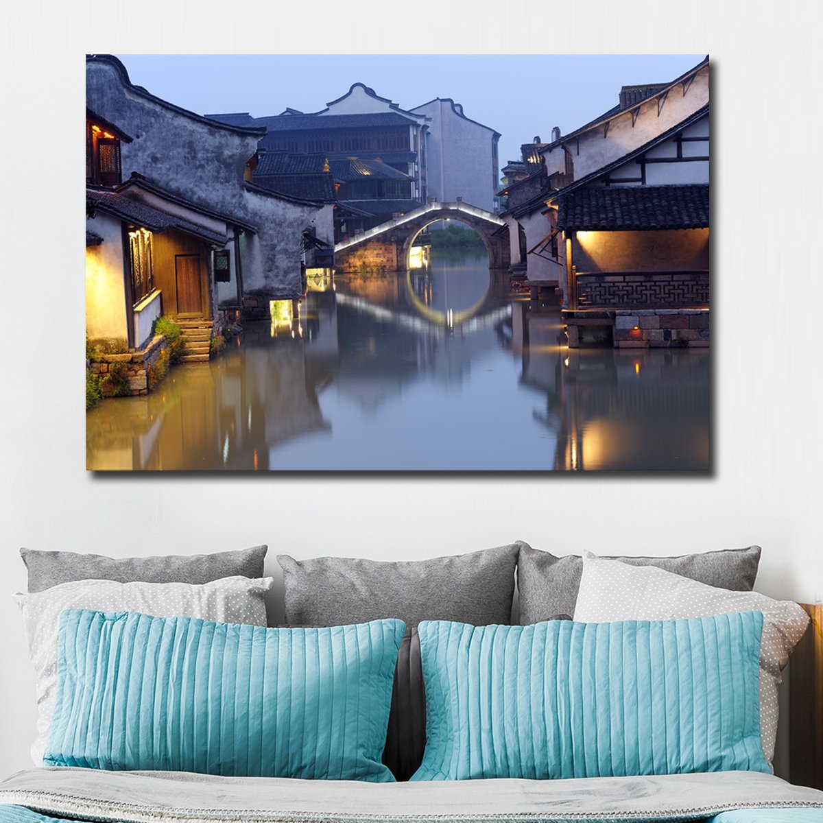 Chinese Village Multi Panel Canvas Wall Art