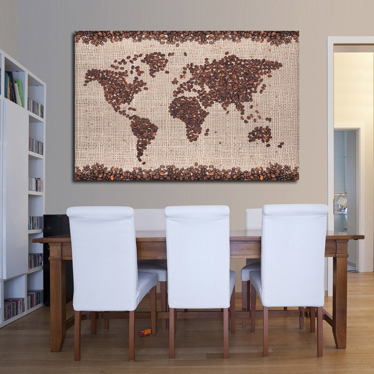 Coffee Map Multi Panel Canvas Wall Art