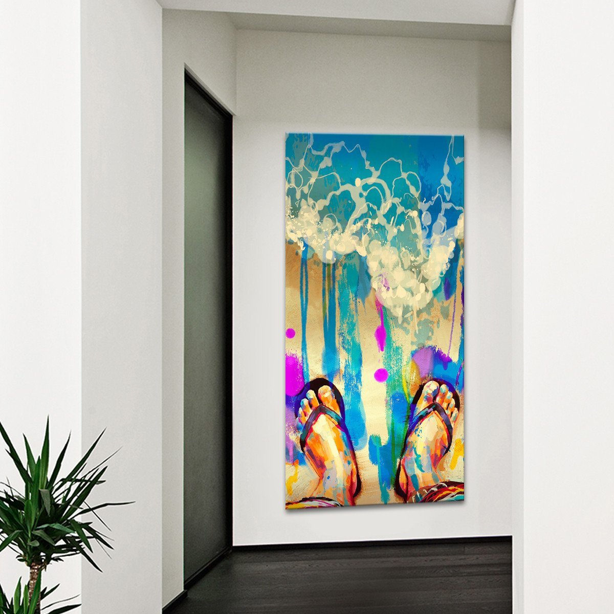 Colorful Flip Flops Multi Panel Canvas Wall Art