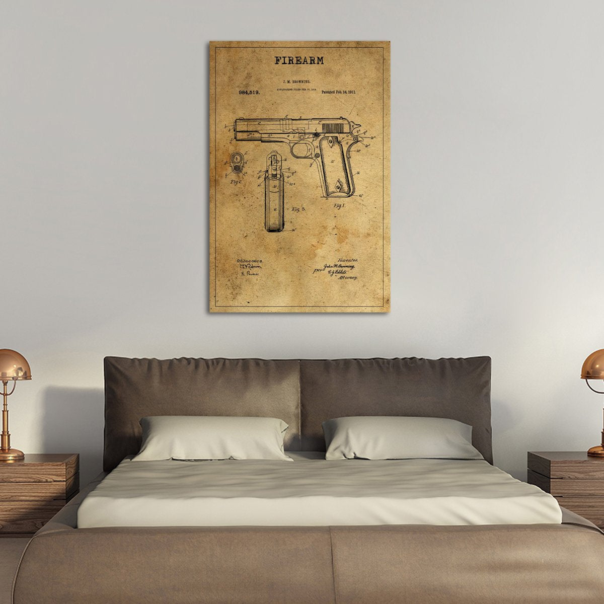 Firearm Patent Canvas Wall Art