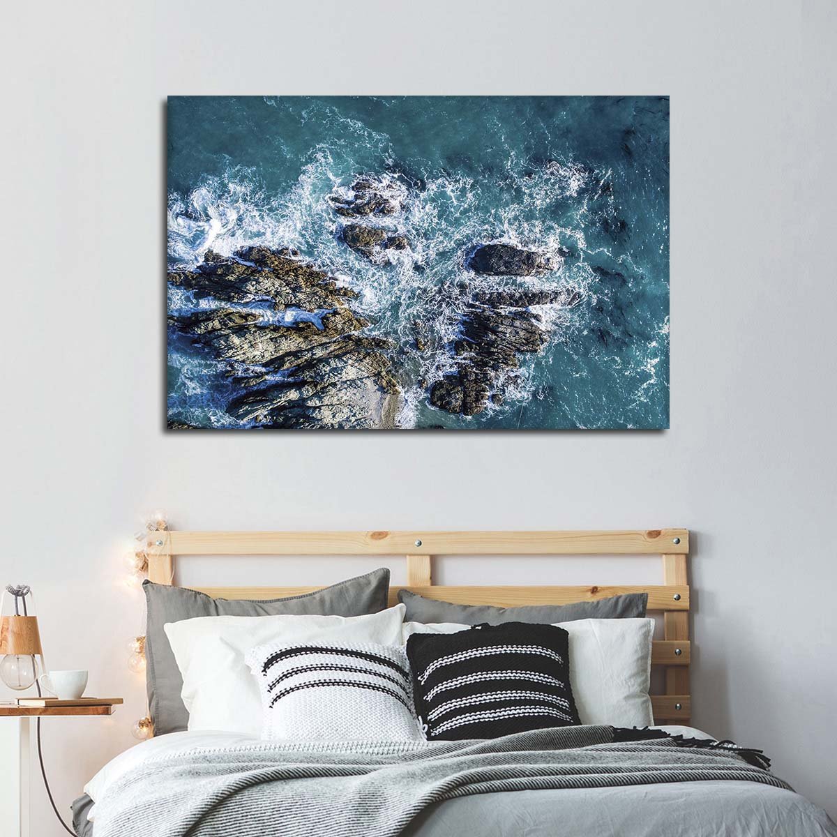Crash On The Rocks Multi Panel Canvas Wall Art