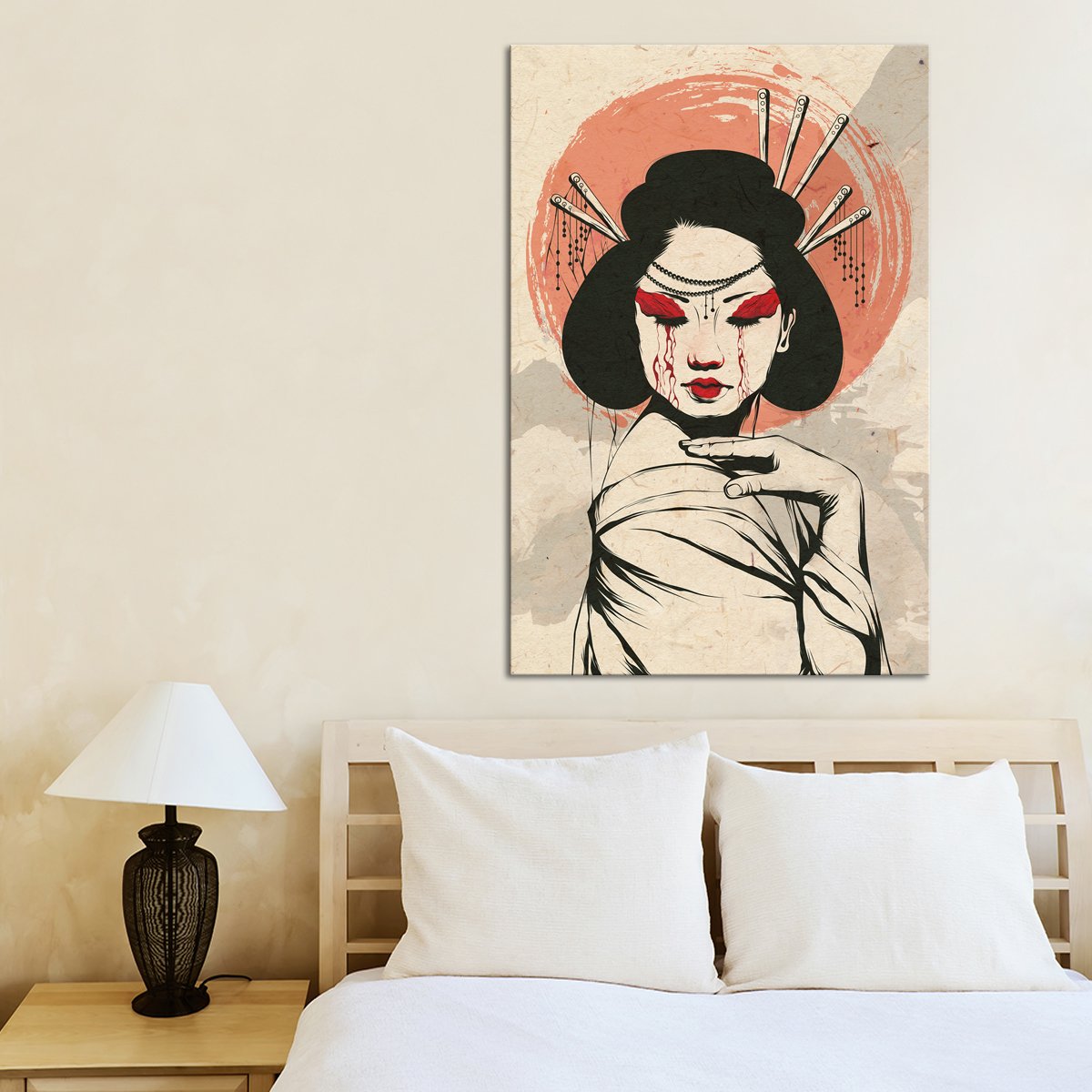Crying Geisha Multi Panel Canvas Wall Art