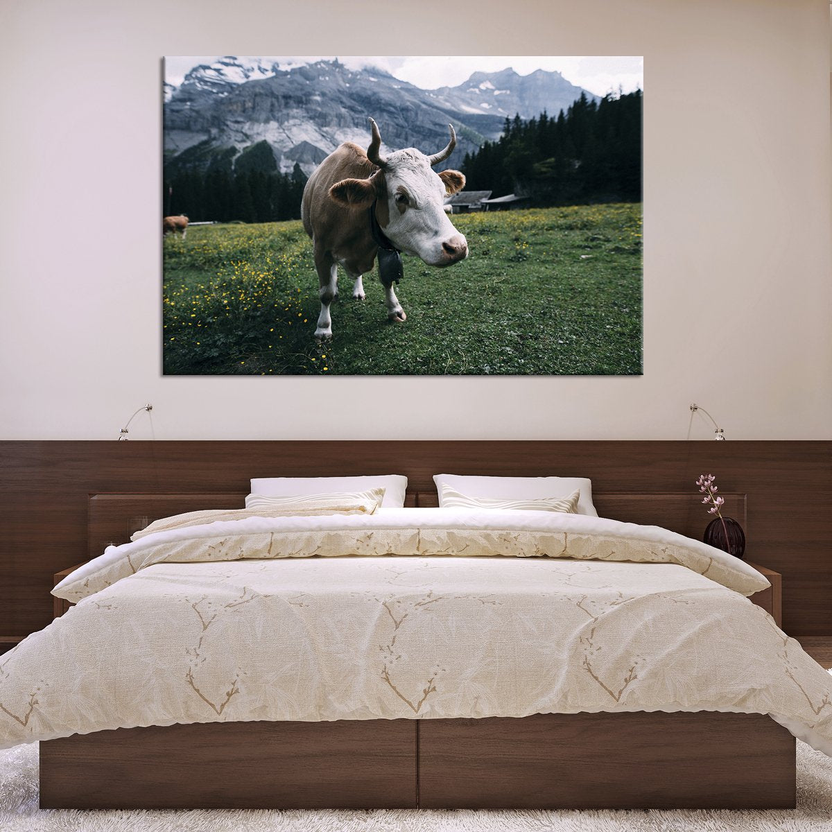 Curious Cow Multi Panel Canvas Wall Art