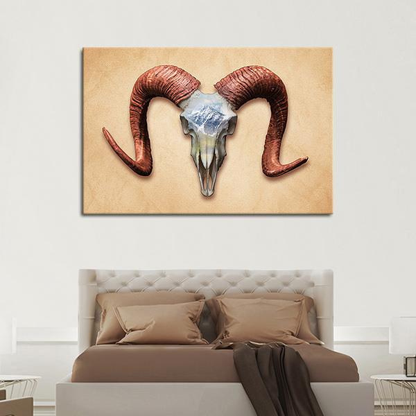 Deadly Ram Skull Multi Panel Canvas Wall Art