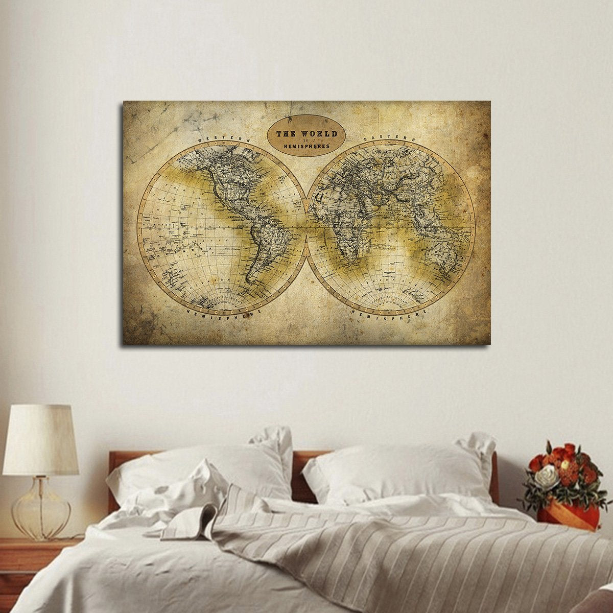 Discover The World Map Multi Panel Canvas Wall Art