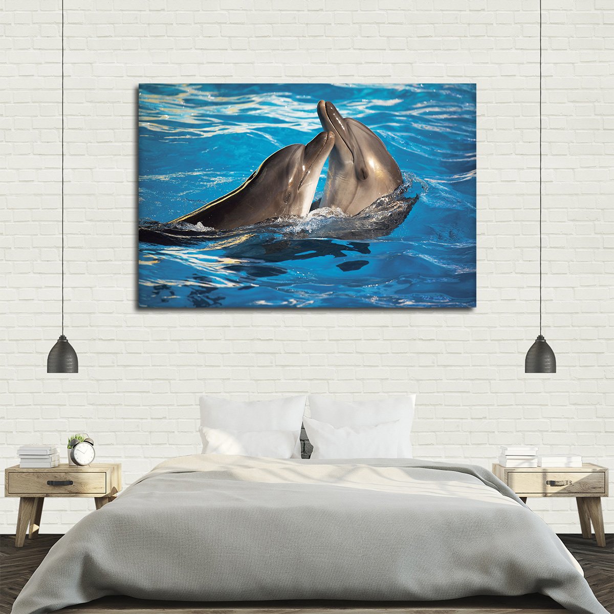 Dolphin Love Multi Panel Canvas Wall Art